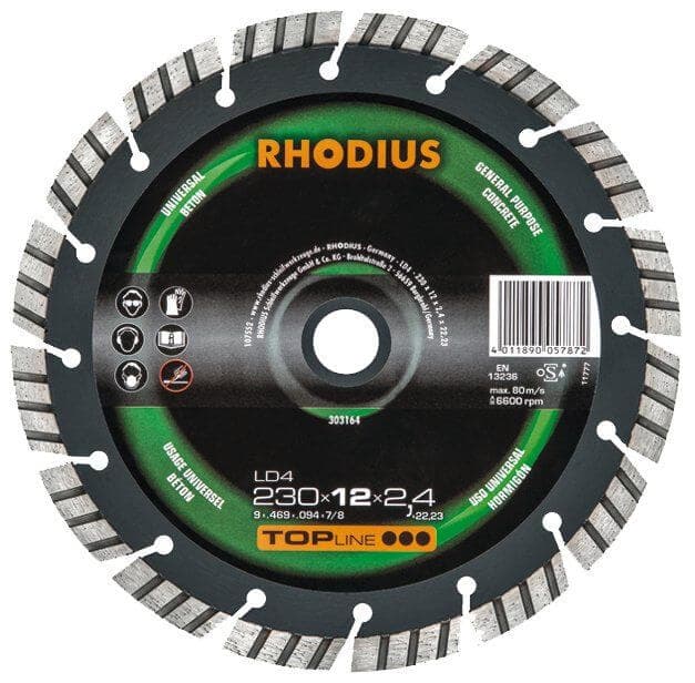 Timanttilaikka LD40, 230 x 10 x 2,4 x 22,2 mm, Rhodius – Rhodius