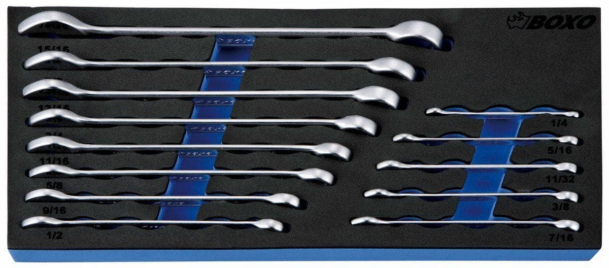 Kiintolenkkiavainsarja 1/4"-15/16", tuumamitat, Boxo – Boxo