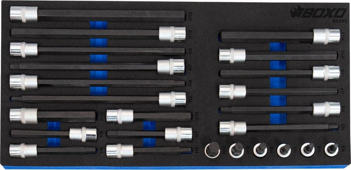 Kuusiokolohylsysarja 3/8" 5-12 mm, Boxo – Boxo