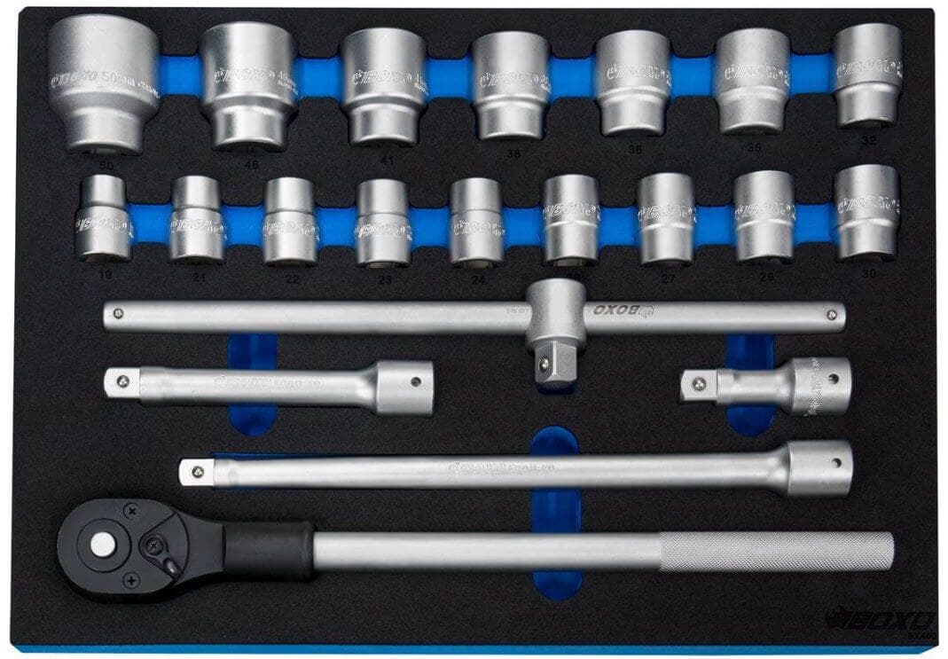 21-osainen hylsyavainsarja (3/4"), Boxo – Boxo