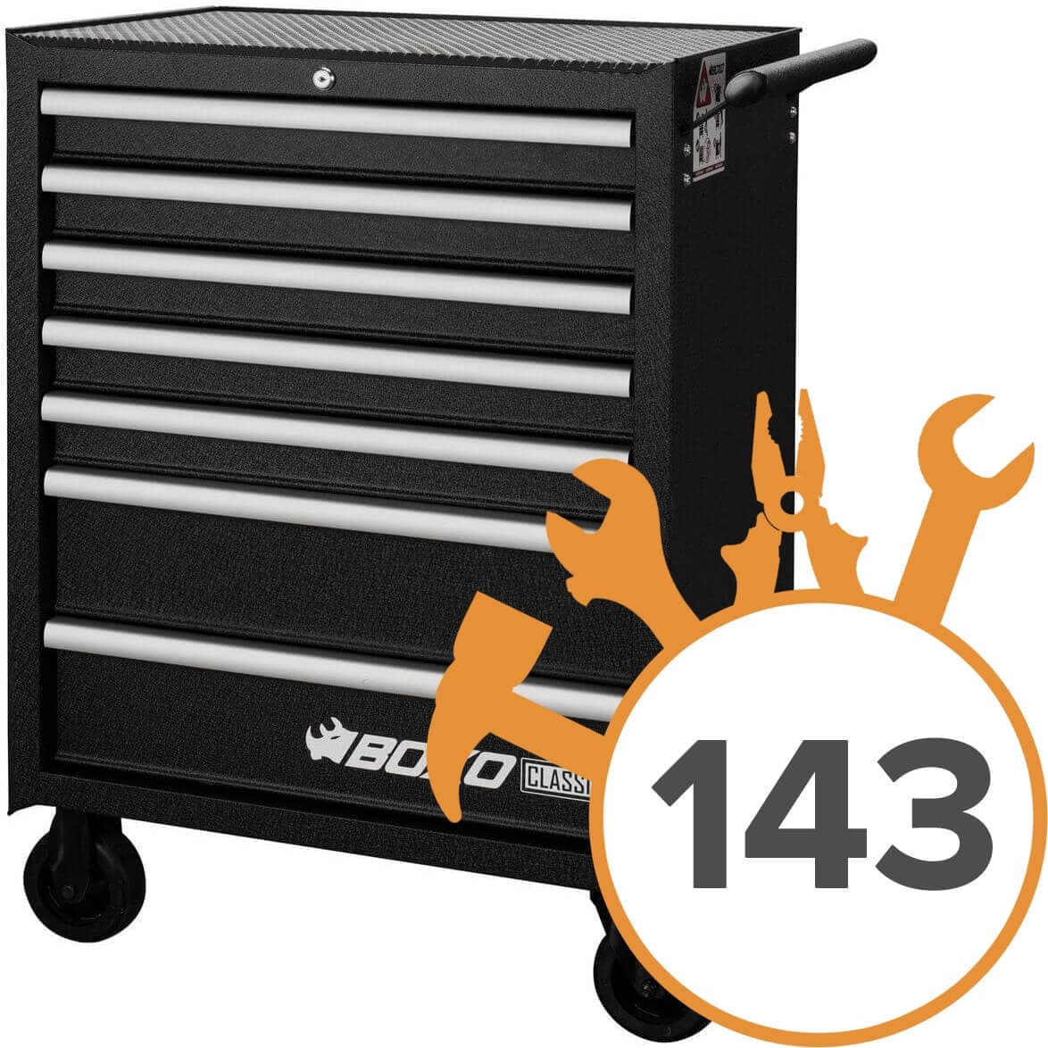 Työkaluvaunu 7071C + 143 työkalua, Boxo – Boxo