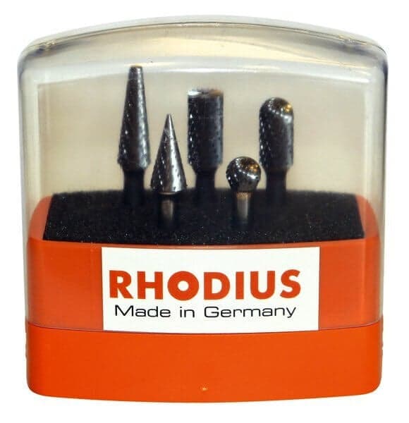 5-osainen kovametalliviilasarja, Ø10 mm, Rhodius – Rhodius