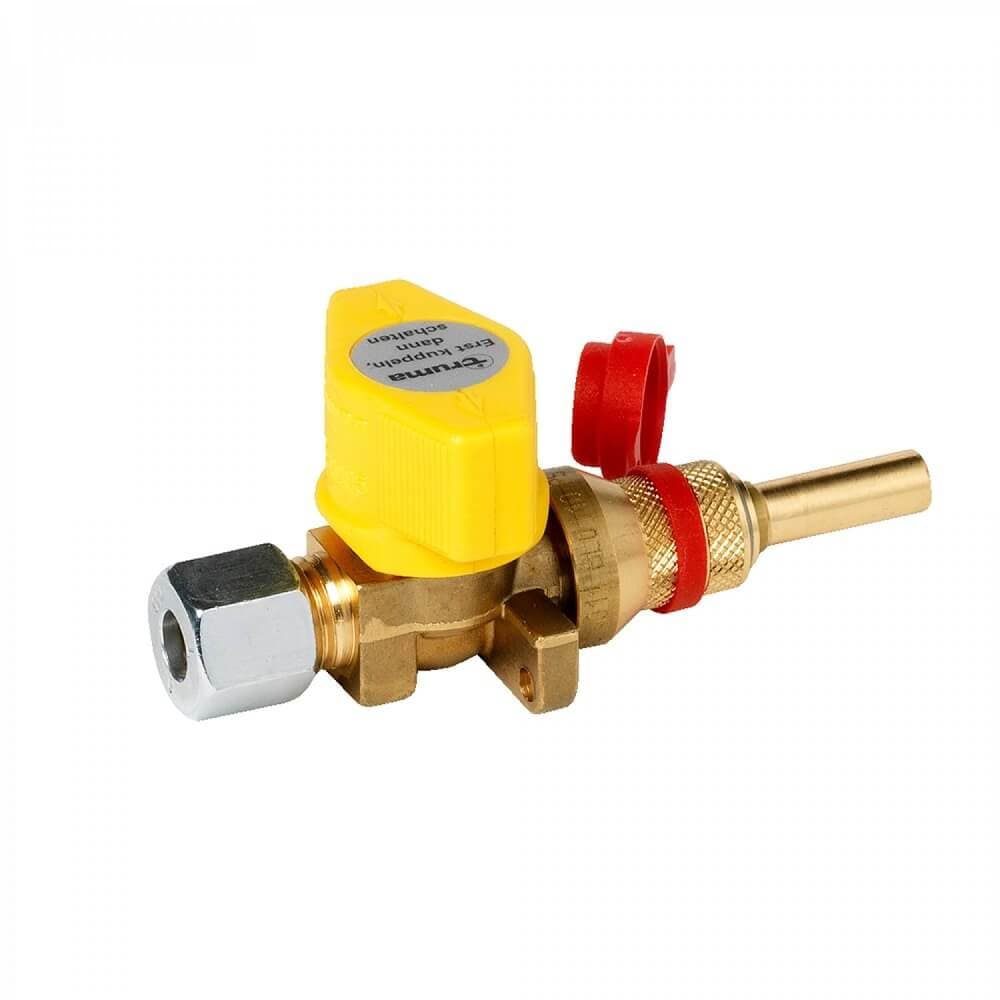 Sulkuhana pikaliitoksella, messinki, 8 mm mutteriliitos/8 mm putki, Alde