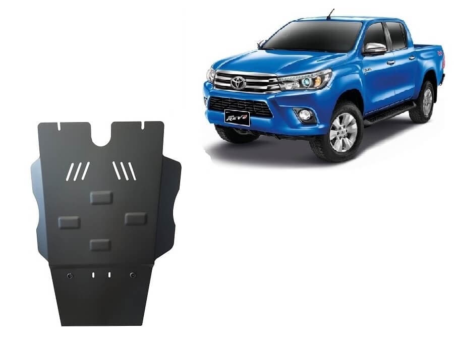 Pohjapanssari Toyota Hilux Revo (2016➟), vaihdelaatikko, DPF , hiukkassuodatin, terästä – Scut Protection