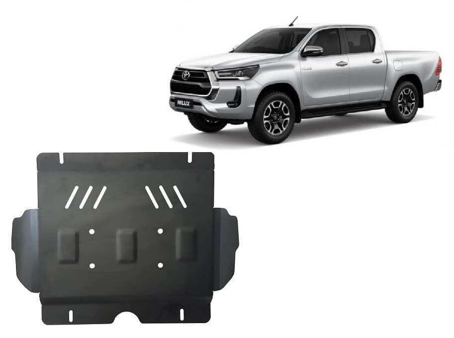 Pohjapanssari Toyota Hilux Invincible (2021➟), moottori, terästä – Scut Protection