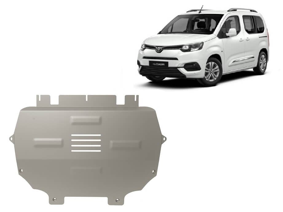 Pohjapanssari Toyota Proace (2019➟), moottori, vaihdelaatikko, jäähdytin, etupuskuri, alumiinia – Scut Protection