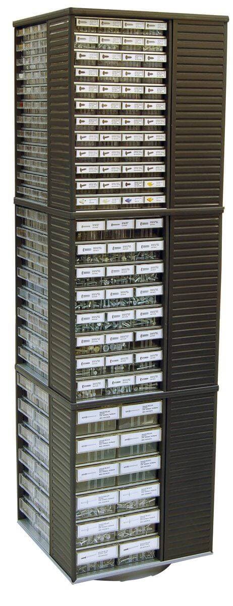 Pyörivä laatikkotelineen runko, 12 laatikostolle, Kennoset – Kennoset