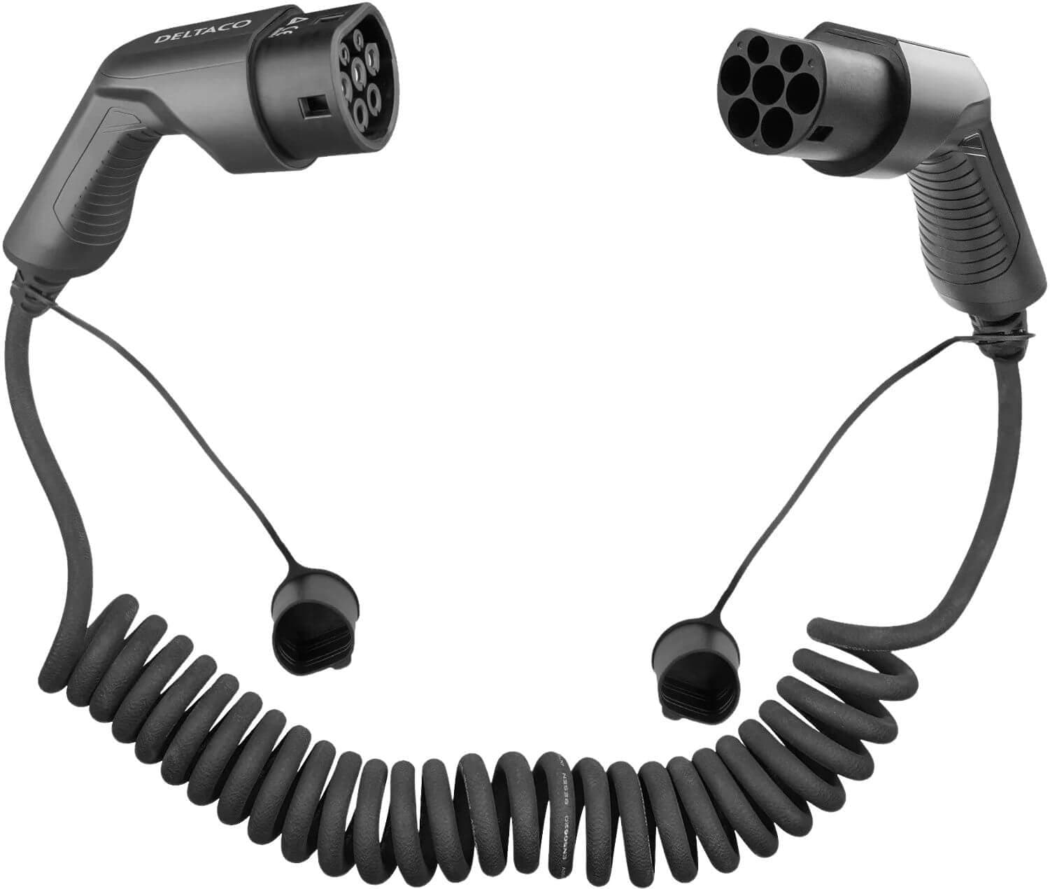 Sähköauton latauskaapeli spiraali | Type 2/2 | 11 kW | 5 m | 3-vaihe, Deltaco – Deltaco