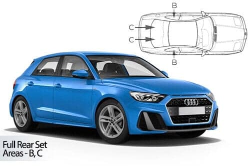 Häikäisysuojasarja Audi A1, 5 ovinen (2018➟), Car Shades – CarShades