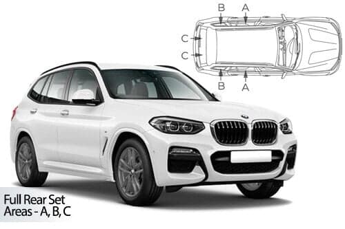 Häikäisysuojasarja BMW X3 G01, 5 ovinen (2018➟), Car Shades – CarShades