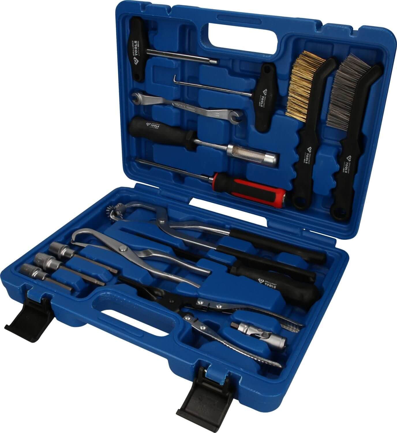Yleiskäyttöinen jarrurumpu ja jarrulevyn työkalusarja, 15-os, Brilliant Tools – Brilliant Tools