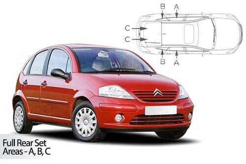 Häikäisysuojasarja Citroen C3, 5 ovinen (2002-2010), Car Shades – CarShades