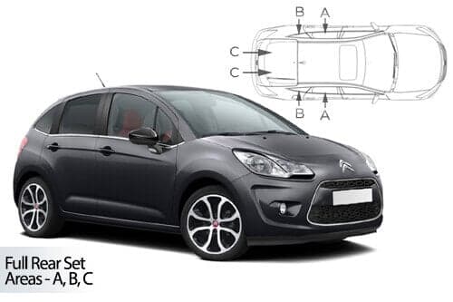 Häikäisysuojasarja Citroen C3, 5 ovinen (2010-2016), Car Shades – CarShades