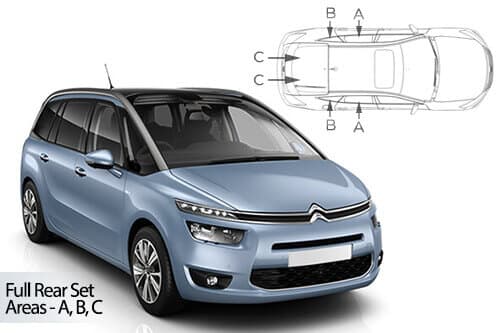 Häikäisysuojasarja Citroen C4 Grande Picasso, 5 ovinen (2014➟), Car Shades – CarShades
