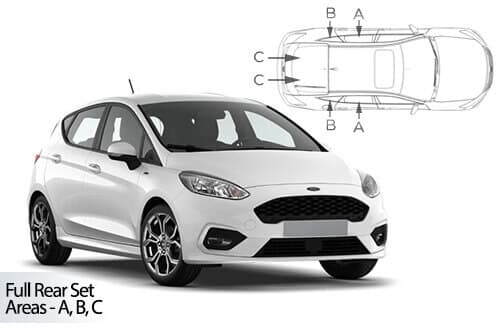 Häikäisysuojasarja Ford Fiesta, 5 ovinen (2017➟), Car Shades – CarShades