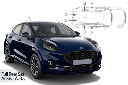 Häikäisysuojasarja Ford Puma, 5 ovinen (2019➟), Car Shades – CarShades