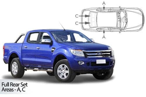 Häikäisysuojasarja Ford Ranger 3 D/C, 4 ovinen (2011➟), Car Shades – CarShades