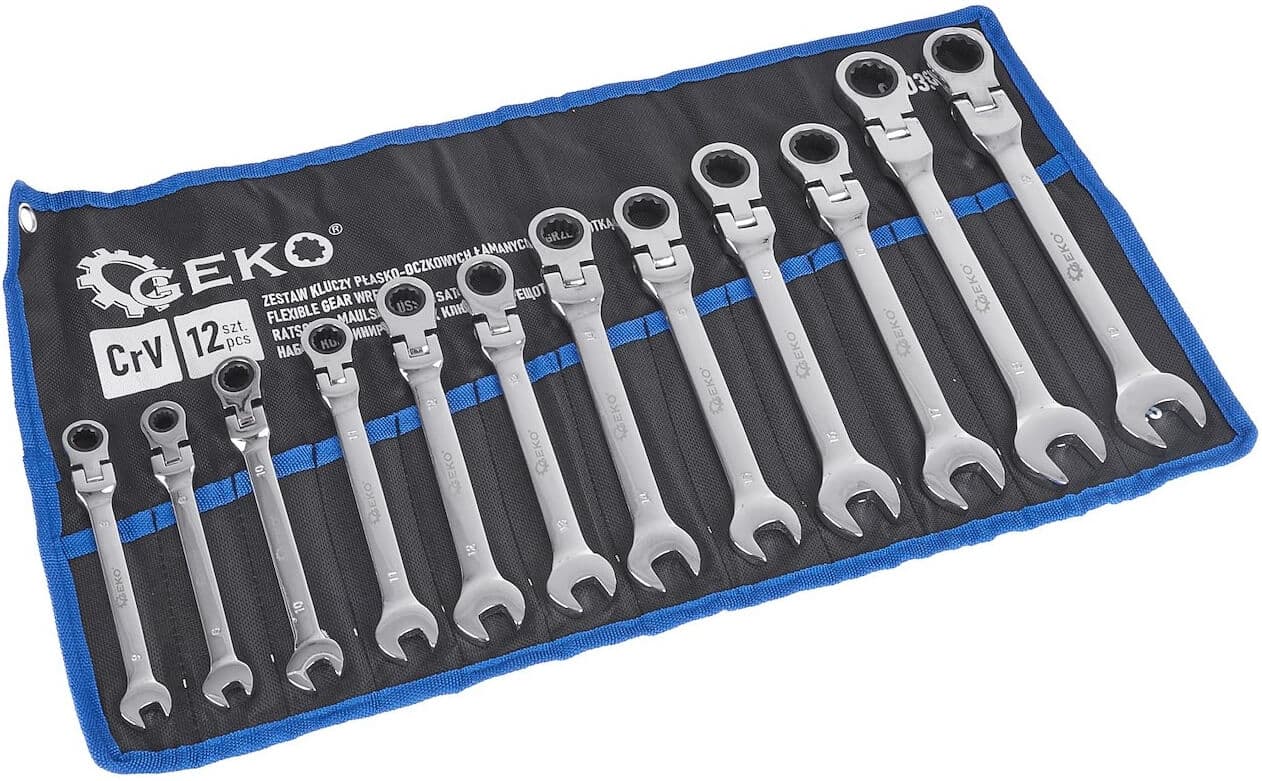 Räikkälenkkisarja nivelletty 8-19 mm, 12-osaa, Geko – Geko