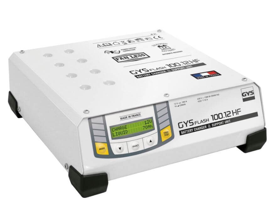 Akkulaturi / varavirtalähde 100-12HF, Gysflash 2,5 m kaapeleilla – GYS