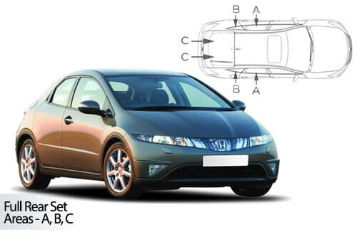 Häikäisysuojasarja Honda Civic, 5 ovinen (2006-2012), Car Shades – CarShades