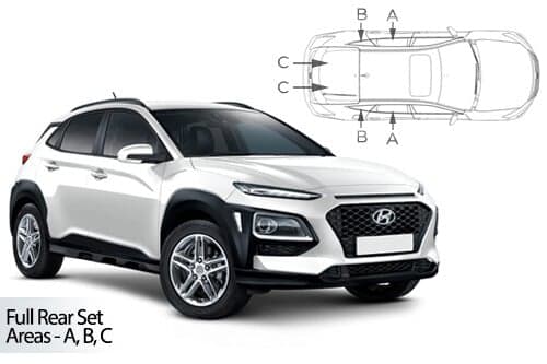 Häikäisysuojasarja Hyundai Kona, 5 ovinen (2017➟), Car Shades – CarShades