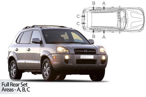Häikäisysuojasarja Hyundai Tucson, 5 ovinen (2005-2009), Car Shades – CarShades