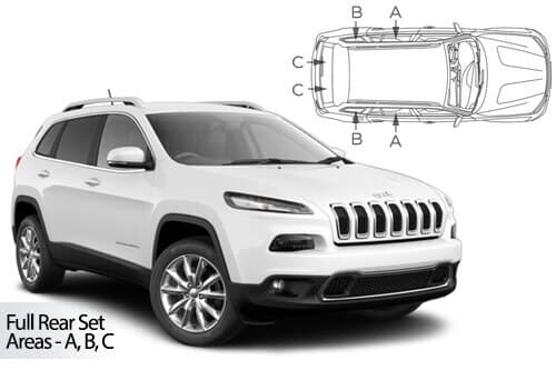 Häikäisysuojasarja Jeep Cherokee KL 5-ovinen (2013➟), Car Shades – CarShades