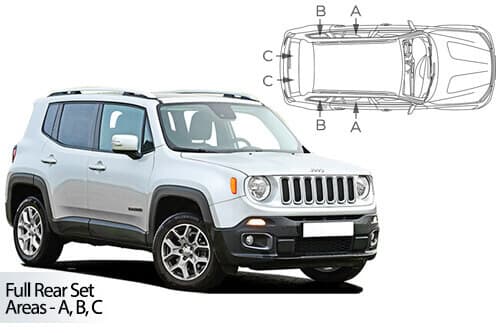 Häikäisysuojasarja Jeep Renegade, 5 ovinen (2015➟), Car Shades – CarShades