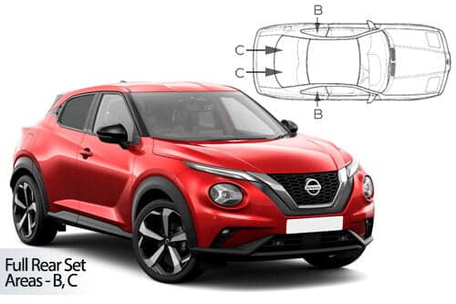 Häikäisysuojasarja Nissan Juke, 5 ovinen (2019➟), Car Shades – CarShades