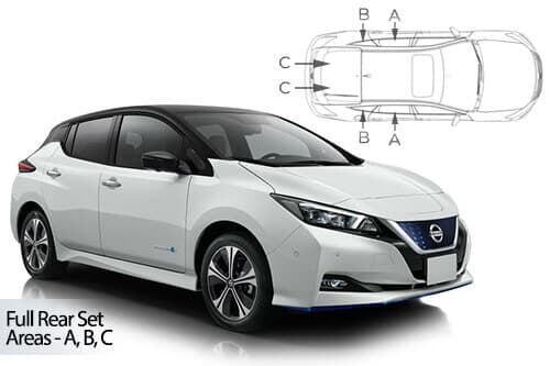 Häikäisysuojasarja Nissan Leaf, 5 ovinen (2018➟), Car Shades – CarShades