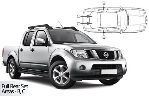 Häikäisysuojasarja Nissan Navara Double Cab, 4 ovinen (2007-2013), Car Shades – CarShades
