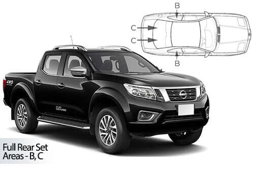 Häikäisysuojasarja Nissan Navara Double Cab, 4-ovinen (2013➟), Car Shades – CarShades