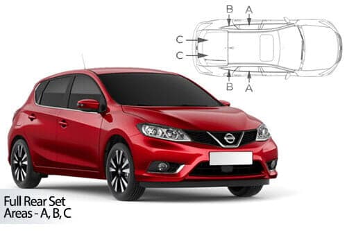 Häikäisysuojasarja Nissan Pulsar, 5 ovinen (2014-2019), Car Shades – CarShades