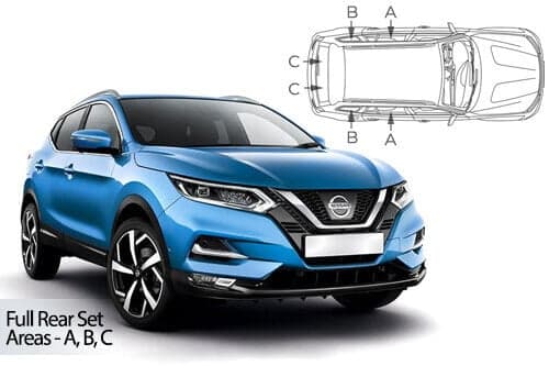 Häikäisysuojasarja Nissan Qashqai, 5 ovinen (2018-2021), Car Shades – CarShades