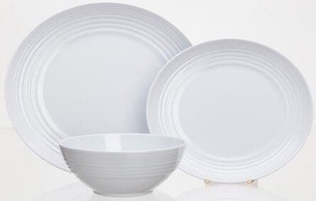 Melamiiniastiasto Non Slip valkoinen, 12 osaa, Flamefield – Flamefield