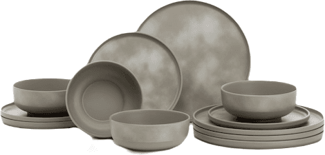 Melamiiniastiasto Pebble Sky, 12 osaa, Flamefield – Flamefield