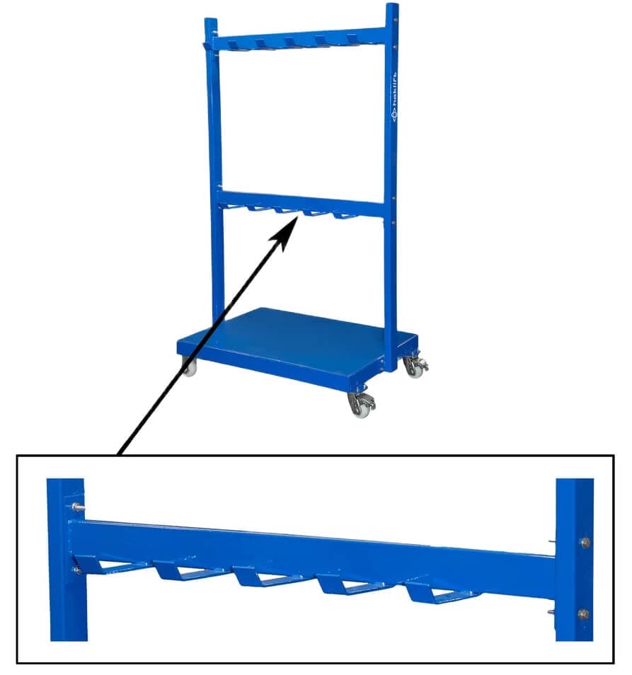 Lisäpalkki nostoapuvälineiden säilytystelineeseen, Haklift – Haklift