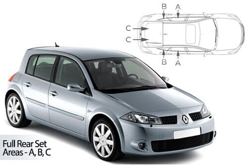 Häikäisysuojasarja Renault Megane, 5 ovinen (2002-2008), Car Shades – CarShades
