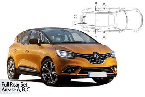 Häikäisysuojasarja Renault Scenic, 5 ovinen (2017➟), Car Shades – CarShades