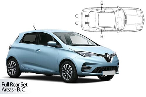 Häikäisysuojasarja Renault Zoe, 5 ovinen (2012➟), Car Shades – CarShades