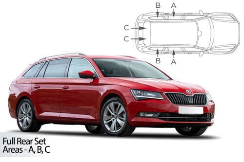 Häikäisysuojasarja Skoda Superb, Farmari (2015➟), Car Shades – CarShades