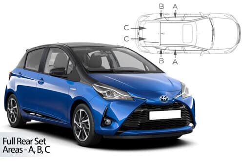 Häikäisysuojasarja Toyota Yaris, 5 ovinen (2017-2019), Car Shades – CarShades