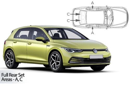 Häikäisysuojasarja Volkswagen Golf MK 8 HB, 5 ovinen (2020➟), Car Shades – CarShades