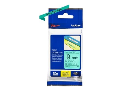 Brother Tape 9mm Tze-721 Musta/vihreä – Brother