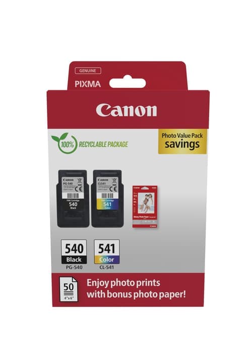Canon Ink Photo Value Pack Pg-540/cl-541 + 10x15cm Photo 50-sheet – Canon