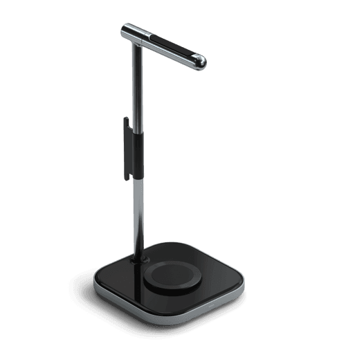 Satechi 2-in-1-kuuloketeline Ja Langaton Laturi Hopea, Musta Kuuloketeline – Satechi