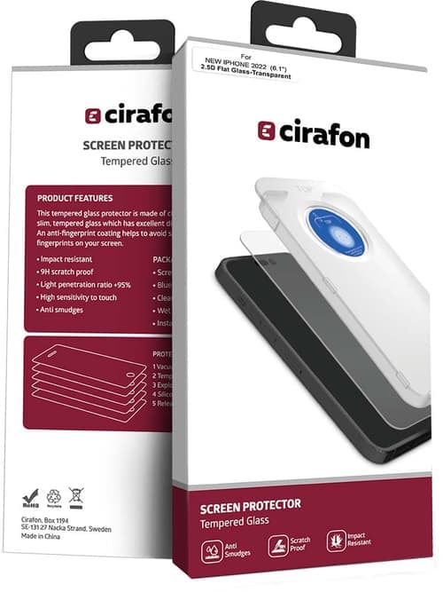 Cirafon Ultra-wide (double Tempered) 9h Iphone 13, Iphone 13 Pro, Iphone 14, Iphone 16e, Iphone 17e – Cirafon