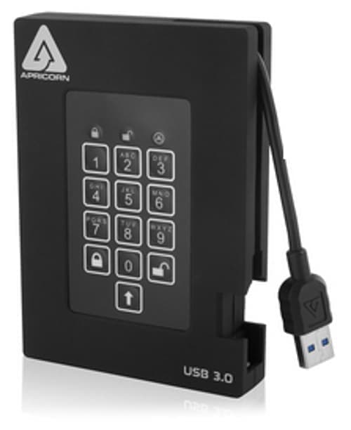 Apricorn Padlock Fortress 256gb Ssd Usb Musta – Apricorn