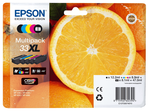 Epson Muste Monipakkaus (b/c/m/y/pb) Claria 33xl -xp-530 – Epson