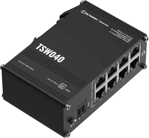Teltonika Tsw040 8xfe Poe 240w Din Switch – Teltonika